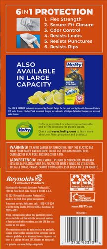 Hefty Ultra Strong 13 Gallon Trash Bags, Tall Kitchen Trash Bags 13 Gallon Size, Drawstring Closure, Continuous Odor Control, White, Clean Burst Scent, 110 Bags