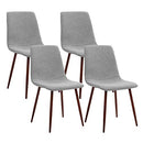 CangLong Modern ‎Faux Leather Dining Chairs, PU Cushion Seat Back，Metal Legs for Kitchen Dining Room Side Chair, Set of 2, Brown