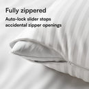 Niagara 4 Pack King Pillow Protectors with Zipper, Soft Quiet Cotton Sateen, Effective Dust Protection, Stay in Place Pillow Covers, Ideal for Home, Guests, Rentals (20x36 Inches)
