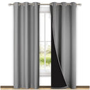 NICETOWN Grey Full Shade Curtain Panels, Pair of Energy Smart & Noise Blocking Out Blackout Drapes for Dining Room Window, Thermal Insulated Guest Room Lined Window Dressing(Gray, 52 x 84 inch)