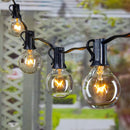 Outdoor String Lights 25 Feet G40 Globe LED Patio Lights with 13 Edison Plastic Bulbs(1 Spare), Waterproof Connectable Hanging Christmas Lights for Backyard Porch Balcony Party Xmas Decor, Black