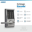 Schlage Encode Smart Wi-Fi Deadbolt with Century Trim in Matte Black