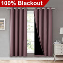 NICETOWN Grey Full Shade Curtain Panels, Pair of Energy Smart & Noise Blocking Out Blackout Drapes for Dining Room Window, Thermal Insulated Guest Room Lined Window Dressing(Gray, 52 x 84 inch)