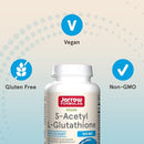 Jarrow Formulas S-Acetyl L-Glutathione Tablets - 100 mg - 60 Count - Dietary Supplement - Stable Form of L-Glutathione - for Antioxidant Support and Detoxification - Non-GMO - Gluten Free