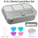 Bento Box Adult Lunch Box, Lunch Containers for Kids Girls Boys with 4 Compartments, Lunchable Food Container with Utensils, Sauce Jar, Muffin Liners, 40 Oz/5 Cup, Microwave & Dishwasher Safe, Navy