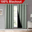 NICETOWN Grey Full Shade Curtain Panels, Pair of Energy Smart & Noise Blocking Out Blackout Drapes for Dining Room Window, Thermal Insulated Guest Room Lined Window Dressing(Gray, 52 x 84 inch)