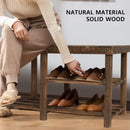 ECOMEX Shoe Rack Bench for Entryway, 3-Tier Wooden Shoe Shelf Shoe Organizer Bench Shoe Organizer Entryway Bench for Bedroom Balcony Entryway Entrance, Black(33.5''L)