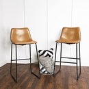 Waleaf Dining Chairs,Faux Leather Dining Chairs Set of 2,18 Inch Kitchen Dining Room Chairs with Backrest and Metal Leg,Mid Century Modern Armless Chair,Upholstered Seat