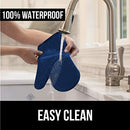 Gorilla Grip Heat and Slip Resistant Silicone Oven Mitts Set, Soft Cotton Lining, Waterproof, BPA-Free, Long Flexible Thick Gloves for Cooking, Kitchen Mitt Potholders, 12.5 in, Black