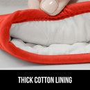 Gorilla Grip Heat and Slip Resistant Silicone Oven Mitts Set, Soft Cotton Lining, Waterproof, BPA-Free, Long Flexible Thick Gloves for Cooking, Kitchen Mitt Potholders, 12.5 in, Black