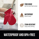 Gorilla Grip Heat and Slip Resistant Silicone Oven Mitts Set, Soft Cotton Lining, Waterproof, BPA-Free, Long Flexible Thick Gloves for Cooking, Kitchen Mitt Potholders, 12.5 in, Black