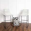 Waleaf Dining Chairs,Faux Leather Dining Chairs Set of 2,18 Inch Kitchen Dining Room Chairs with Backrest and Metal Leg,Mid Century Modern Armless Chair,Upholstered Seat