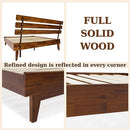 Bme Caden 15" Bed Frame with Adjustable Headboard - Mid Century, Retro Style with Acacia Wood - No Box Spring Needed - Wood Slat Support - Easy Assembly (Caramel, King (U.S. Standard))