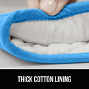 Gorilla Grip Heat and Slip Resistant Silicone Oven Mitts Set, Soft Cotton Lining, Waterproof, BPA-Free, Long Flexible Thick Gloves for Cooking, Kitchen Mitt Potholders, 12.5 in, Black