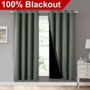 NICETOWN Grey Full Shade Curtain Panels, Pair of Energy Smart & Noise Blocking Out Blackout Drapes for Dining Room Window, Thermal Insulated Guest Room Lined Window Dressing(Gray, 52 x 84 inch)
