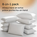 Niagara 4 Pack King Pillow Protectors with Zipper, Soft Quiet Cotton Sateen, Effective Dust Protection, Stay in Place Pillow Covers, Ideal for Home, Guests, Rentals (20x36 Inches)
