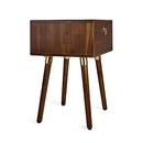 Bme Caden Solid Wood Nightstand/Side Table/End Table, Fully Assembled, with 1-Drawer for Mid Century Bedroom and Living Room, Caramel