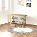 ECOMEX Shoe Rack Bench for Entryway, 3-Tier Wooden Shoe Shelf Shoe Organizer Bench Shoe Organizer Entryway Bench for Bedroom Balcony Entryway Entrance, Black(33.5''L)