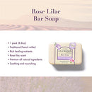 A LA MAISON Lavender Flower Bar Soap - Triple French Milled Natural Moisturizing Hand Soap Bar (3 Bars of Soap, 8.8 oz)