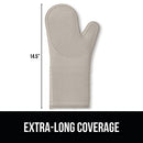 Gorilla Grip Heat and Slip Resistant Silicone Oven Mitts Set, Soft Cotton Lining, Waterproof, BPA-Free, Long Flexible Thick Gloves for Cooking, Kitchen Mitt Potholders, 12.5 in, Black