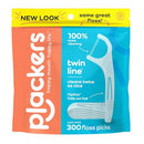 Plackers Twin-Line Dental Flossers, Advanced Whitening and Dual Action Flossing System, Easy Storage, Super Tuffloss, 2X The Clean, Cool Mint Flavor, 600 Count (Pack of 4)