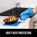 Gorilla Grip Heat and Slip Resistant Silicone Oven Mitts Set, Soft Cotton Lining, Waterproof, BPA-Free, Long Flexible Thick Gloves for Cooking, Kitchen Mitt Potholders, 12.5 in, Black
