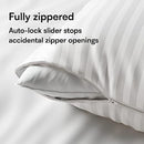 Niagara 4 Pack King Pillow Protectors with Zipper, Soft Quiet Cotton Sateen, Effective Dust Protection, Stay in Place Pillow Covers, Ideal for Home, Guests, Rentals (20x36 Inches)