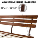 Bme Caden 15" Bed Frame with Adjustable Headboard - Mid Century, Retro Style with Acacia Wood - No Box Spring Needed - Wood Slat Support - Easy Assembly (Caramel, King (U.S. Standard))