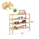 BMOSU 2-Tier Bamboo Shoe Rack Premium Stackable Shoe Shelf Storage Organizer for Hallway Closet Living Room Entryway Organizer (Natural Bamboo)