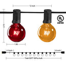 Outdoor String Lights 25 Feet G40 Globe LED Patio Lights with 13 Edison Plastic Bulbs(1 Spare), Waterproof Connectable Hanging Christmas Lights for Backyard Porch Balcony Party Xmas Decor, Black