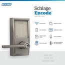 Schlage Encode Smart Wi-Fi Deadbolt with Century Trim in Matte Black