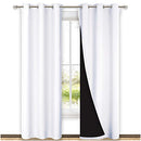 NICETOWN Grey Full Shade Curtain Panels, Pair of Energy Smart & Noise Blocking Out Blackout Drapes for Dining Room Window, Thermal Insulated Guest Room Lined Window Dressing(Gray, 52 x 84 inch)