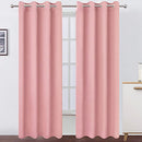 LEMOMO Blackout Curtains 52 x 84 inch/Black Set of 2 Panels/Thermal Insulated Room Darkening Bedroom Curtains