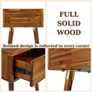 Bme Caden 15" Bed Frame with Adjustable Headboard - Mid Century, Retro Style with Acacia Wood - No Box Spring Needed - Wood Slat Support - Easy Assembly (Caramel, King (U.S. Standard))