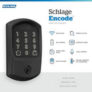 Schlage Encode Smart Wi-Fi Deadbolt with Century Trim in Matte Black