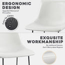 Waleaf Dining Chairs,Faux Leather Dining Chairs Set of 2,18 Inch Kitchen Dining Room Chairs with Backrest and Metal Leg,Mid Century Modern Armless Chair,Upholstered Seat