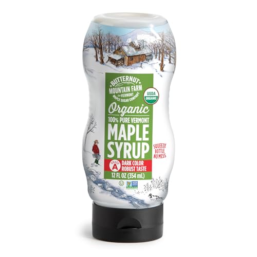 Pure Vermont Maple Syrup, Grade A, Dark Color, Robust Taste, All Natural, Easy Pour, 32 Fl Oz, 1 Qt (Prev Grade B)