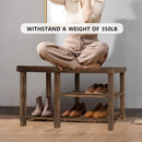 ECOMEX Shoe Rack Bench for Entryway, 3-Tier Wooden Shoe Shelf Shoe Organizer Bench Shoe Organizer Entryway Bench for Bedroom Balcony Entryway Entrance, Black(33.5''L)