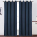 LEMOMO Blackout Curtains 52 x 84 inch/Black Set of 2 Panels/Thermal Insulated Room Darkening Bedroom Curtains