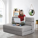 ANONER Fold Sofa Bed Couch Memory Foam with Pillow Futon Sleeper Chair Guest Bed and Fold Out Couch, Washable Cover Twin Size, Dark Gray