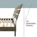 Bme Caden 15" Bed Frame with Adjustable Headboard - Mid Century, Retro Style with Acacia Wood - No Box Spring Needed - Wood Slat Support - Easy Assembly (Caramel, King (U.S. Standard))