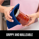 Gorilla Grip Heat and Slip Resistant Silicone Oven Mitts Set, Soft Cotton Lining, Waterproof, BPA-Free, Long Flexible Thick Gloves for Cooking, Kitchen Mitt Potholders, 12.5 in, Black