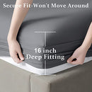 SONORO KATE Bed Sheet Set Super Soft Microfiber 1800 Thread Count Luxury Egyptian Sheets Fit 18-24 Inch Deep Pocket Mattress Wrinkle-6 Piece (Beige, Queen)