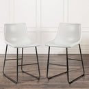 Waleaf Dining Chairs,Faux Leather Dining Chairs Set of 2,18 Inch Kitchen Dining Room Chairs with Backrest and Metal Leg,Mid Century Modern Armless Chair,Upholstered Seat