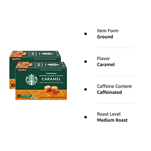 Starbucks K-Cup Coffee Pods—Caramel Flavored Coffee—100% Arabica—1 box (40 pods)