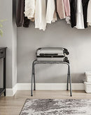 SONGMICS Luggage Rack, Pack of 2, Luggage Racks for Guest Room, Suitcase Stand, Steel Frame, Foldable, for Bedroom, Black URLR64B-2