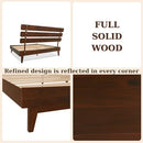 Bme Caden 15" Bed Frame with Adjustable Headboard - Mid Century, Retro Style with Acacia Wood - No Box Spring Needed - Wood Slat Support - Easy Assembly (Caramel, King (U.S. Standard))