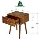 Bme Caden 15" Bed Frame with Adjustable Headboard - Mid Century, Retro Style with Acacia Wood - No Box Spring Needed - Wood Slat Support - Easy Assembly (Caramel, King (U.S. Standard))