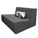 ANONER Fold Sofa Bed Couch Memory Foam with Pillow Futon Sleeper Chair Guest Bed and Fold Out Couch, Washable Cover Twin Size, Dark Gray