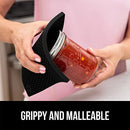 Gorilla Grip Heat and Slip Resistant Silicone Oven Mitts Set, Soft Cotton Lining, Waterproof, BPA-Free, Long Flexible Thick Gloves for Cooking, Kitchen Mitt Potholders, 12.5 in, Black